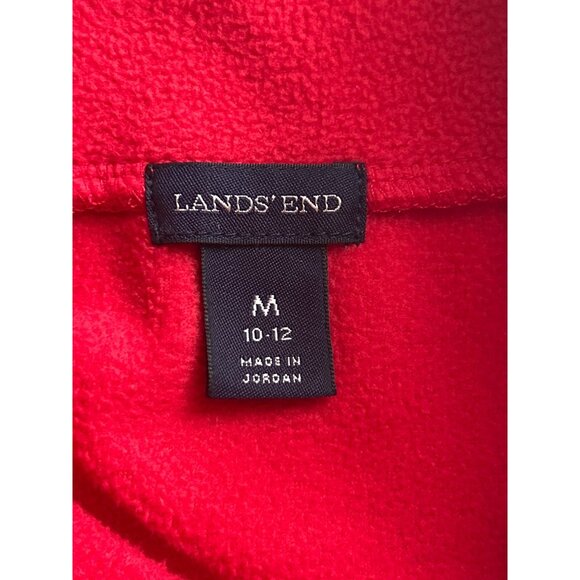 Lands End Womens Red Fleece Turtleneck Pullover Top Size Medium (10-12) - Picture 3 of 6
